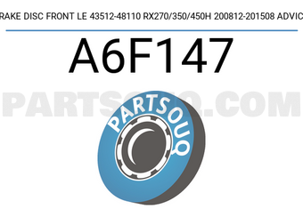 ADVICS A6F147 BRAKE DISC FRONT LE 43512-48110 RX270/350/450H 200812-201508 ADVICS
