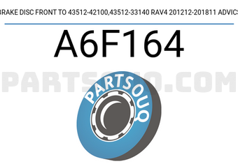 ADVICS A6F164 BRAKE DISC FRONT TO 43512-42100,43512-33140 RAV4 201212-201811 ADVICS