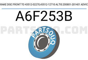 ADVICS A6F253B BRAKE DISC FRONT TO 43512-02270,43512-12710 ALTIS 200801-201401 ADVICS