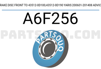 ADVICS A6F256 BRAKE DISC FRONT TO 43512-0D100,43512-0D190 YARIS 200601-201408 ADVICS