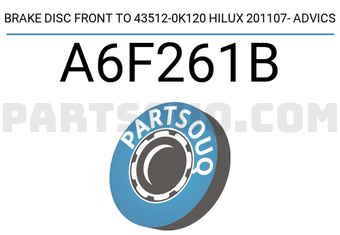 ADVICS A6F261B BRAKE DISC FRONT TO 43512-0K120 HILUX 201107- ADVICS