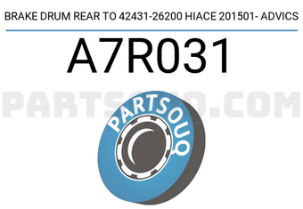 ADVICS A7R031 BRAKE DRUM REAR TO 42431-26200 HIACE 201501- ADVICS