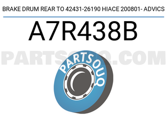 ADVICS A7R438B BRAKE DRUM REAR TO 42431-26190 HIACE 200801- ADVICS