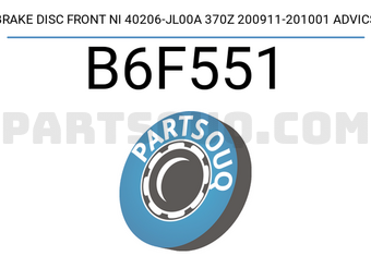 ADVICS B6F551 BRAKE DISC FRONT NI 40206-JL00A 370Z 200911-201001 ADVICS
