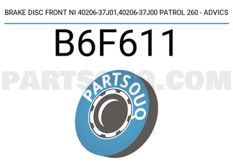 ADVICS B6F611 BRAKE DISC FRONT NI 40206-37J01,40206-37J00 PATROL 260 - ADVICS