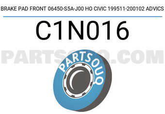 ADVICS C1N016 BRAKE PAD FRONT 06450-S5A-J00 HO CIVIC 199511-200102 ADVICS