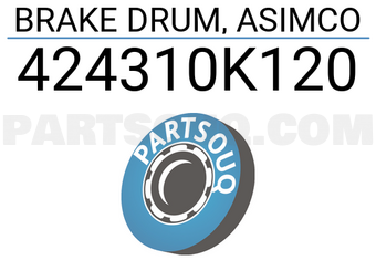 ASIMCO 424310K120 BRAKE DRUM, ASIMCO