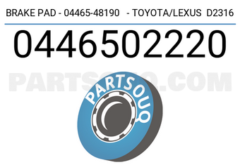 Axios 0446502220 BRAKE PAD - 04465-48190 - TOYOTA/LEXUS D2316