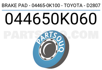 Axios 044650K060 BRAKE PAD - 04465-0K100 - TOYOTA - D2807
