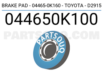 Axios 044650K100 BRAKE PAD - 04465-0K160 - TOYOTA - D2915