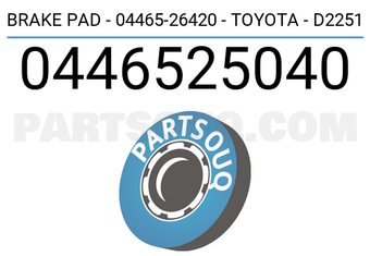 Axios 0446525040 BRAKE PAD - 04465-26420 - TOYOTA - D2251