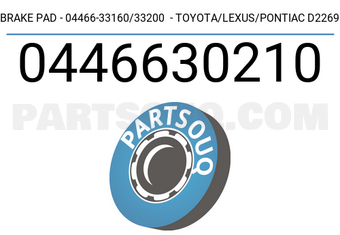Axios 0446630210 BRAKE PAD - 04466-33160/33200 - TOYOTA/LEXUS/PONTIAC D2269