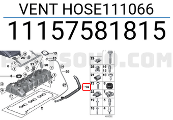 BMW 11157581815 VENT HOSE111066