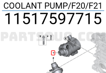 BMW 11517597715 COOLANT PUMP/F20/F21
