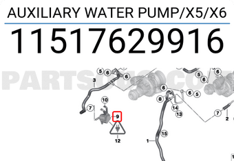 BMW 11517629916 AUXILIARY WATER PUMP/X5/X6
