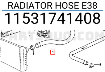 BMW 11531741408 RADIATOR HOSE E38
