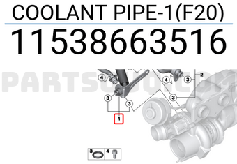BMW 11538663516 COOLANT PIPE-1(F20)
