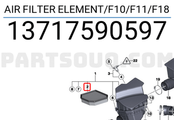 BMW 13717590597 AIR FILTER ELEMENT/F10/F11/F18
