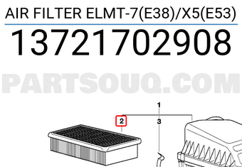 BMW 13721702908 AIR FILTER ELMT-7(E38)/X5(E53)