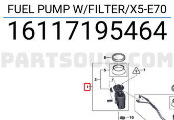 BMW 16117195464 FUEL PUMP W/FILTER/X5-E70