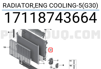 BMW 17118743664 RADIATOR,ENG COOLING-5(G30)