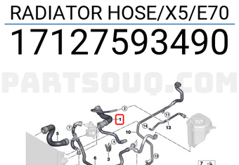 BMW 17127593490 RADIATOR HOSE/X5/E70