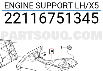 BMW 22116751345 ENGINE SUPPORT LH/X5