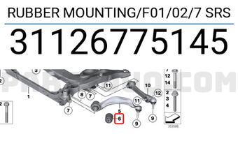 BMW 31126775145 RUBBER MOUNTING/F01/02/7 SRS