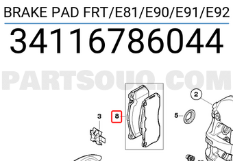 BMW 34116786044 BRAKE PAD FRT/E81/E90/E91/E92