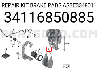 BMW 34116850885 BRAKE PAD,FRONT-5(F10)6(F12)
