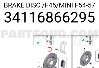 BMW 34116866295 BRAKE DISC /F45/MINI F54-57