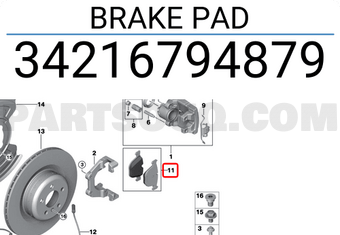BMW 34216794879 BRAKE PAD SET/X5/X6/E70/E71
