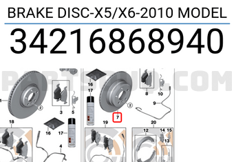 BMW 34216868940 BRAKE DISC-X5/X6-2010 MODEL