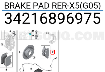 BMW 34216896975 BRAKE PAD RER-X5(G05)