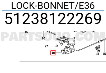 BMW 51238122269 LOCK-BONNET/E36