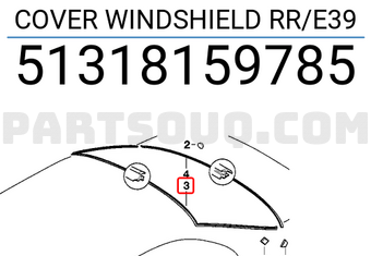 BMW 51318159785 COVER WINDSHIELD RR/E39
