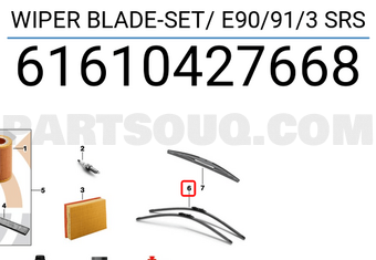 BMW 61610427668 WIPER BLADE-SET/ E90/91/3 SRS