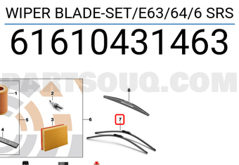 BMW 61610431463 WIPER BLADE-SET/E63/64/6 SRS