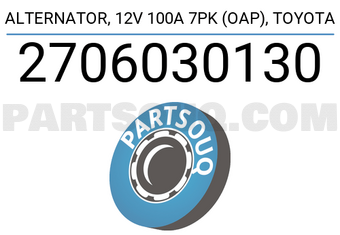 DENKI 2706030130 ALTERNATOR, 12V 100A 7PK (OAP),TOYOTA