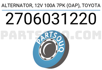 DENKI 2706031220 ALTERNATOR, 12V 100A 7PK (OAP),TOYOTA