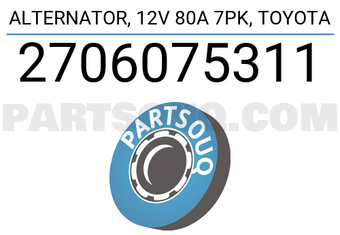 DENKI 2706075311 ALTERNATOR, 12V 80A 7PK, TOYOTA