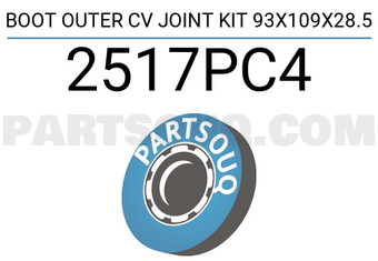 FEBEST 2517PC4 BOOT OUTER CV JOINT KIT 93X109X28.5