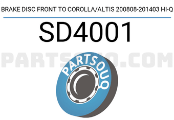 Hi-Q SD4001 BRAKE DISC FRONT TO COROLLA/ALTIS 200808-201403 Hi-Q