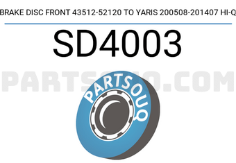 Hi-Q SD4003 BRAKE DISC FRONT 43512-52120 TO YARIS 200508-201407 HI-Q