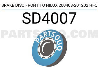 Hi-Q SD4007 BRAKE DISC FRONT TO HILUX 200408-201202 Hi-Q