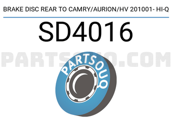 Hi-Q SD4016 BRAKE DISC REAR TO CAMRY/AURION/HV 201001- Hi-Q