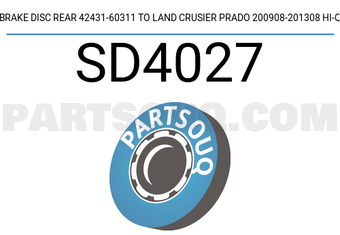 Hi-Q SD4027 BRAKE DISC REAR 42431-60311 TO LAND CRUSIER PRADO 200908-201308 HI-Q