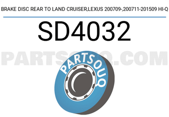 Hi-Q SD4032 BRAKE DISC REAR TO LAND CRUISER,LEXUS 200709-,200711-201509 Hi-Q