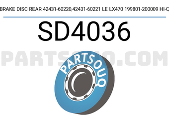 Hi-Q SD4036 BRAKE DISC REAR 42431-60220,42431-60221 LE LX470 199801-200009 HI-Q