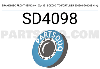 Hi-Q SD4098 BRAKE DISC FRONT 43512-0K100,43512-0K090 TO FORTUNER 200501-201203 HI-Q